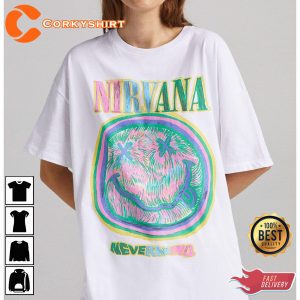 Nirvana Rock Band Smiley Face Classic Unisex Tee Shirt