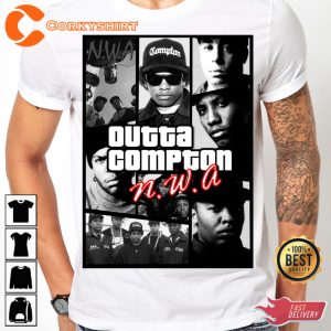 Nwa Compton Dr Dre Ice Cube Easy E Mc Ren Dj Yella Hip Hop T-shirt