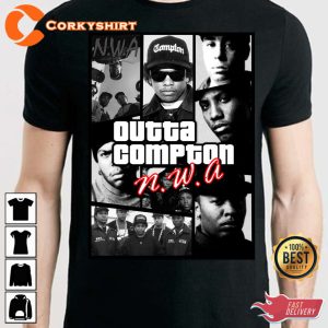 Nwa Compton Dr Dre Ice Cube Easy E Mc Ren Dj Yella Hip Hop T-shirt