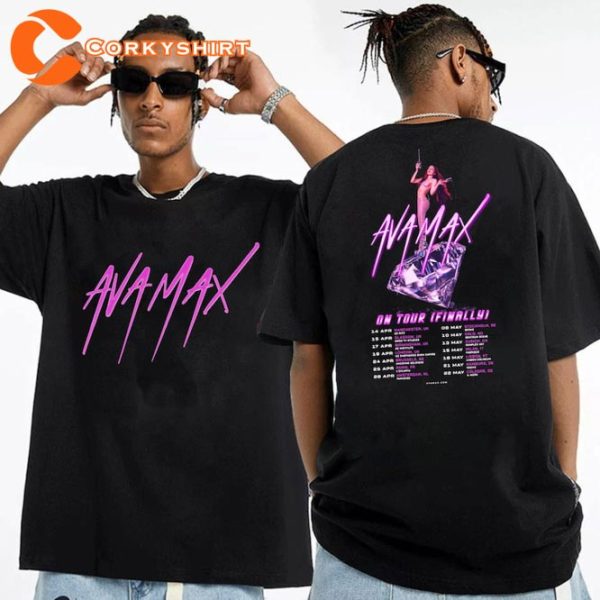 On Tour Finally Ava Max New Tour 2023 Diamonds and Dancefloors Concert Shirt