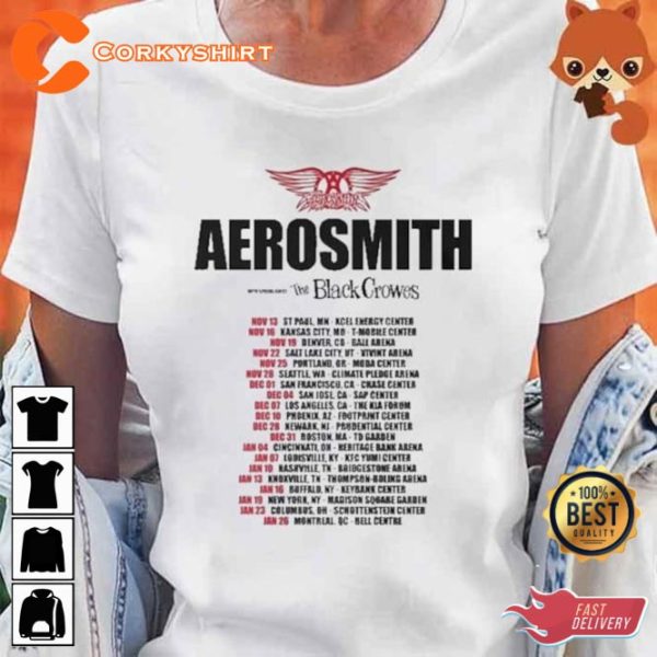 Peace Out Aerosmith 2023 Farewell Tour The Black Crowes Time Shirt For Fans