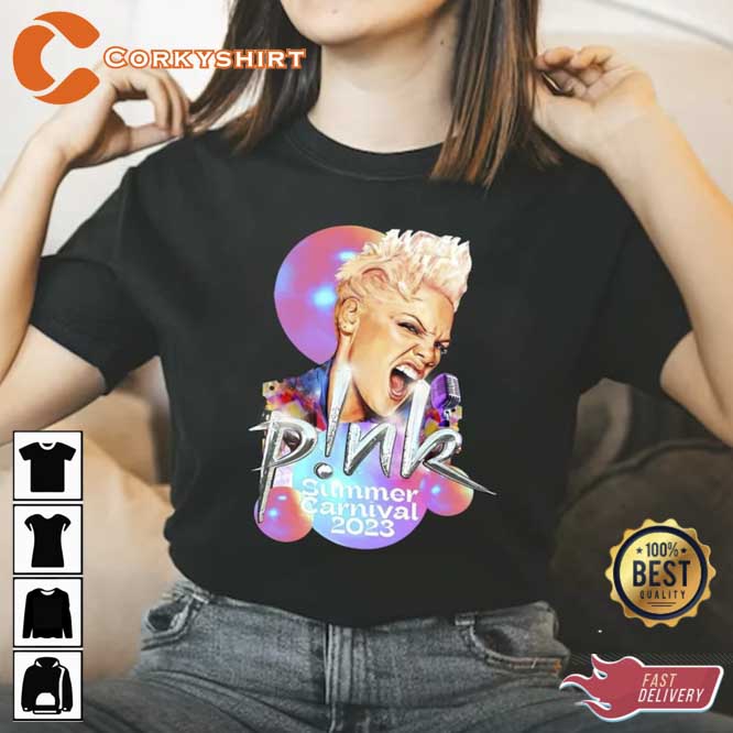 P!nk Pink Singer Summer Carnival 2023 Tour T-Shirt - Corkyshirt