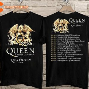 Queen Adam Lambert The Rhapsody Rock Tour 2023 T-Shirt Anniversary Gift