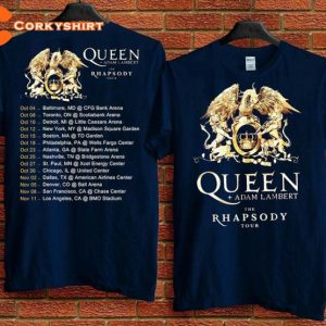 Queen Adam Lambert The Rhapsody Rock Tour 2023 T-Shirt Anniversary Gift