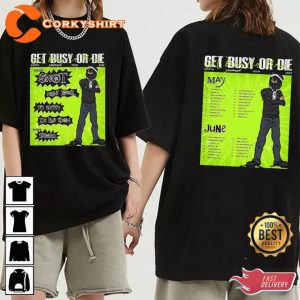 SNOT 2023 North American Tour Rapper Get Busy Or Die Concert Shirt