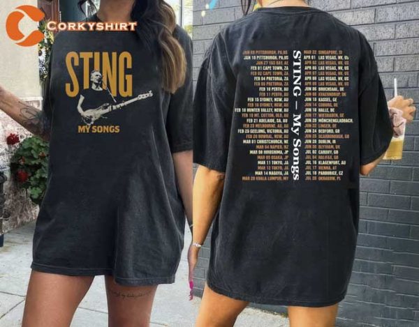 STING MY SONGS 2023 World Tour Music Concert T-Shirt