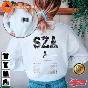 SZA SOS Tour Album 2023 Full Tracklist Summer Concert 2 Sides Shirt