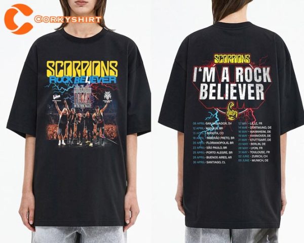 Scorpions The Europe Leg of The 2023 Rock Believer World Tour Fan Shirt