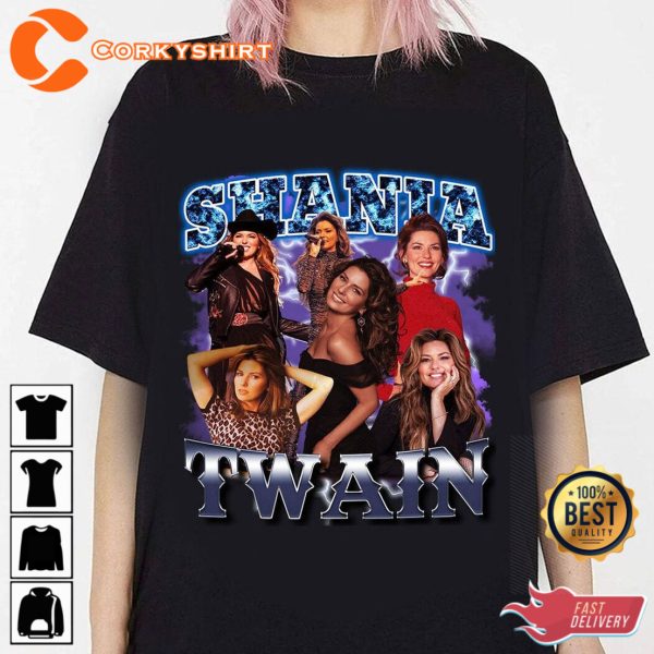 Shania Twain 90s Country Music Superstar Queen Of Me Tour T-shirt