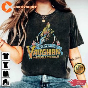 Stevie Ray Vaughan Double Trouble 1986 Band Vintage Inspired Tee