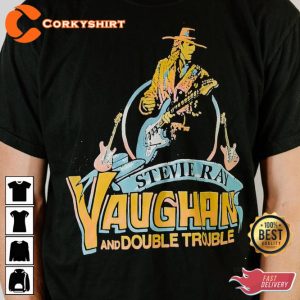 Stevie Ray Vaughan Double Trouble 1986 Band Vintage Inspired Tee3