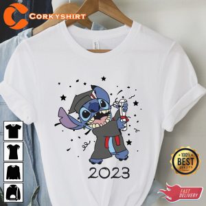 Stitch Graduation 2023 Theme Short Sleeve Tee Shirt Disney Graduation Gifts