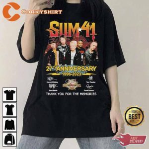 Sum 41 27th Anniversary 1996-2023 Thank You For The Memories Signatures Shirt1