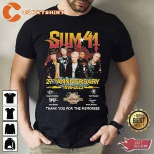 Sum 41 27th Anniversary 1996-2023 Thank You For The Memories Signatures Shirt