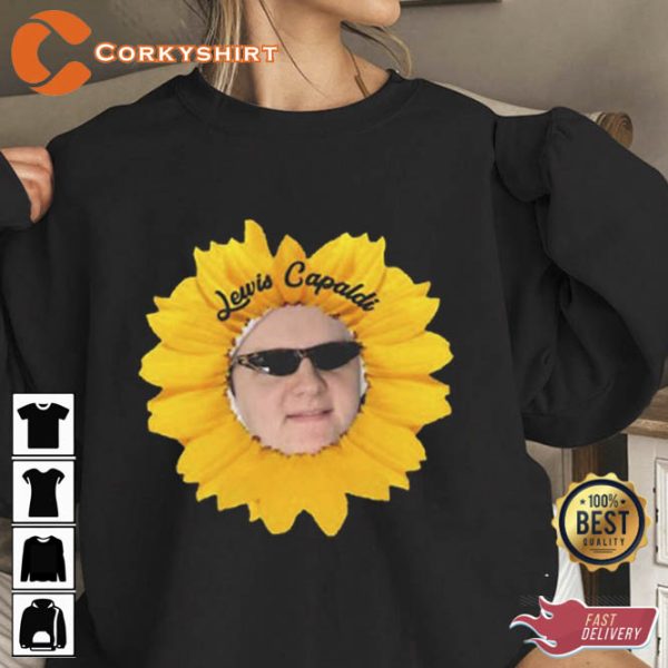 Sunflower Funny Face Lewis Capaldi T-shirt For Fans