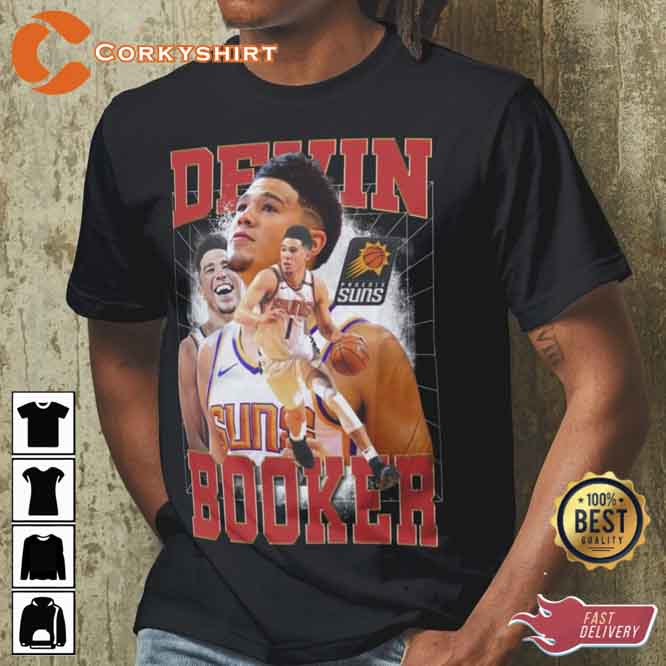 Devin Booker book Vintage 90s T-shirt Retro NBA -  in 2023