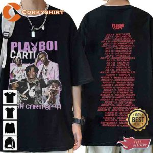 Rapper Playboi Carti Cash Carti Bitch The Baddest Hip Hop Shirt