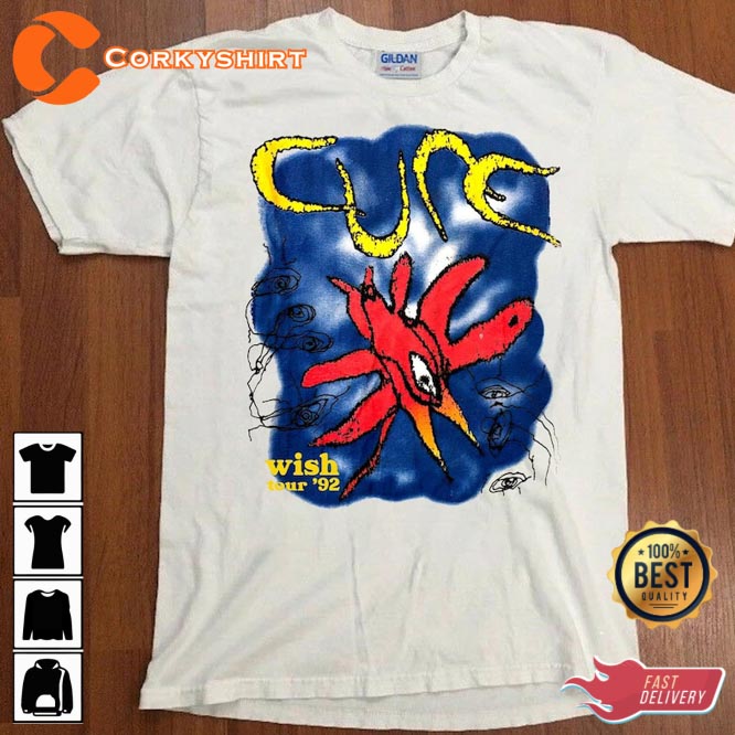 The Cure Wish Tour 92 Rock Band Tee Shirt Anniversary Gift - Corkyshirt