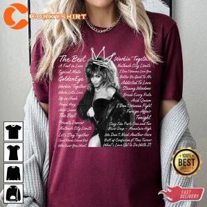 Tina Turner Queen of Rock n Roll Quote Tracklist Playlist Song Shirt