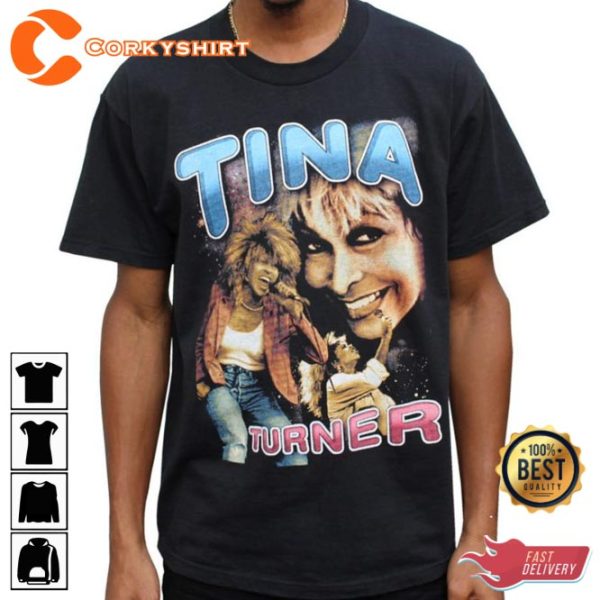 Tina Turner RIP Remembering 70s Singer Icon Vintage Inspired Memorial T-Shirt