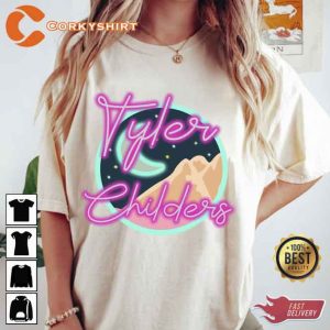 Tyler Childers Neon Night Moon Dessert Designed T-Shirt