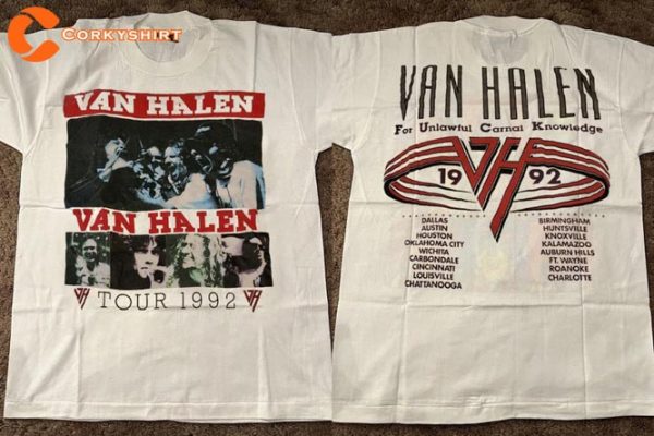 VAN HALEN Tour 1992 Unlawful Carnal Knowledge Tour T-Shirt For Fans