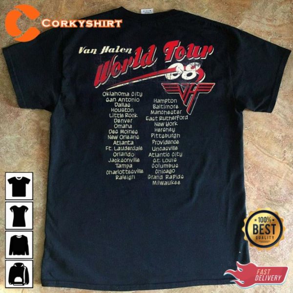Van Halen Running With The Devils Since 78 Rock Tour T-Shirt Anniversary Gift