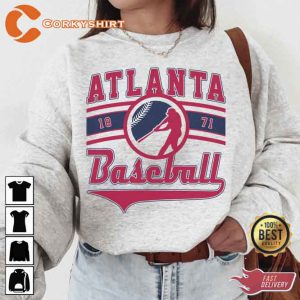 Atlanta Braves Crewneck 1871 90s Vintage Inspired Baseball Sweatshirt