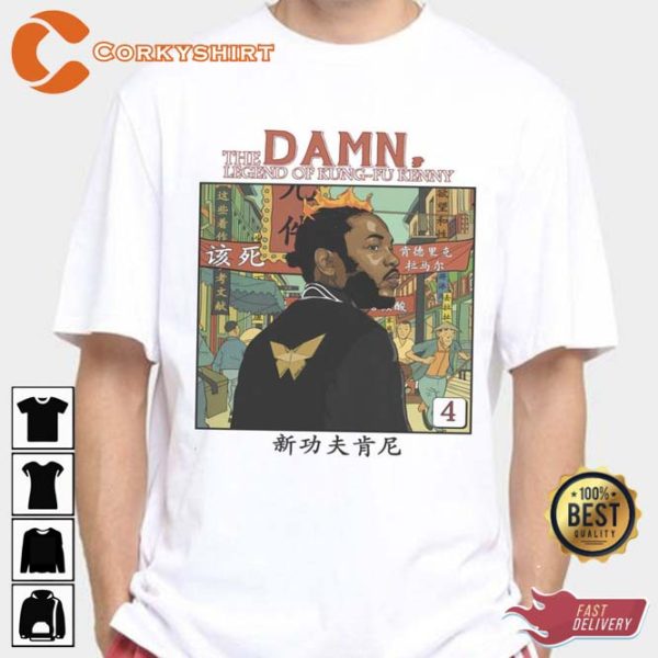Kendrick Lamar The Damn Legend Of Kung-Fu Kenny Cartoon Art Shirt