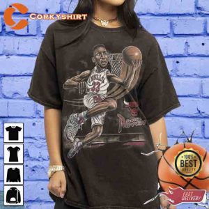 Vintage Wash Scottie Pippen Chicago Bulls Basketball Caricature T-shirt