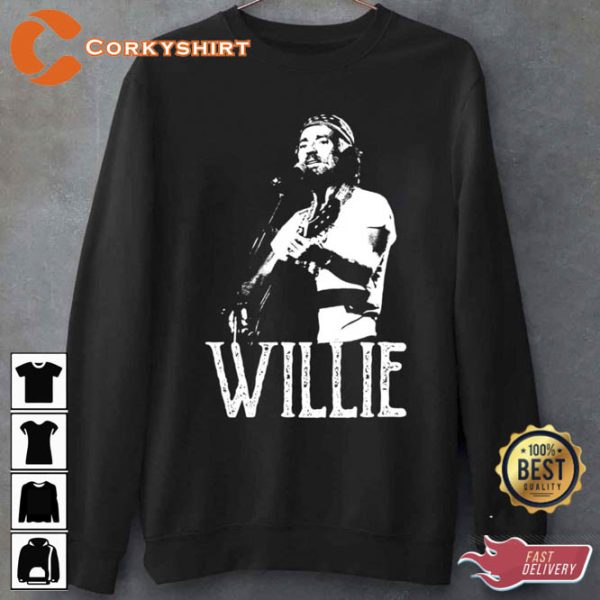 White The Stencil Willie Nelson Unisex T-Shirt