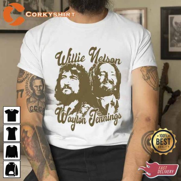 Willie Nelson Waylon Jennings Country Music Lover Unisex Tee