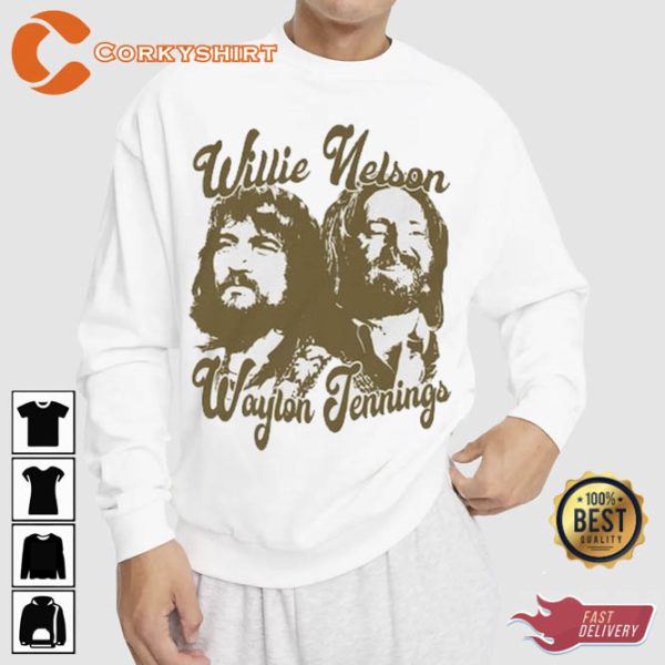 Willie Nelson Waylon Jennings Country Music Lover Unisex Tee