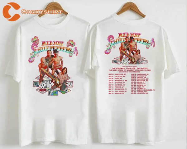 World Tour Red Hot Chili Peppers Band 2 Sides Shirts