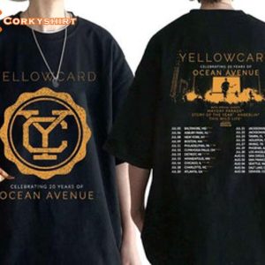 Yellowcard 2023 Tour 20 Years Celebrating Rock Band Unisex Shirt