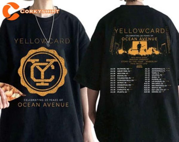 Yellowcard 2023 Tour 20 Years Celebrating Rock Band Unisex Shirt