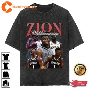 Zion Williamson Vintage Washed Shirt Power Forward Homage 1