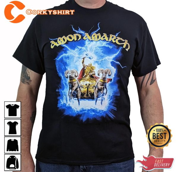 New AMON AMARTH Thor Crack The Sky Men’s T-Shirt