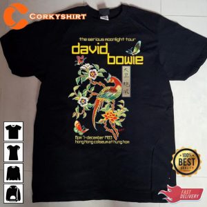 1983 David Bowie The Serious Moonlight Hongkong Tour 80s Music Shirt