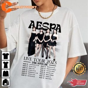 Aespa SYNK Hyper Line Tour 2023 Concert T-Shirt