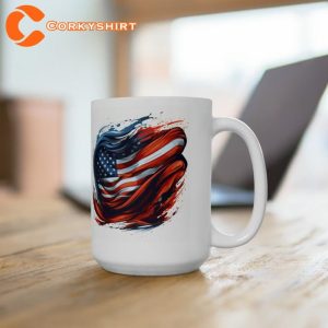 American Flag Fourth of July Celebration Ceramic Mug