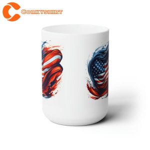 American Flag Fourth of July Celebration Ceramic Mug