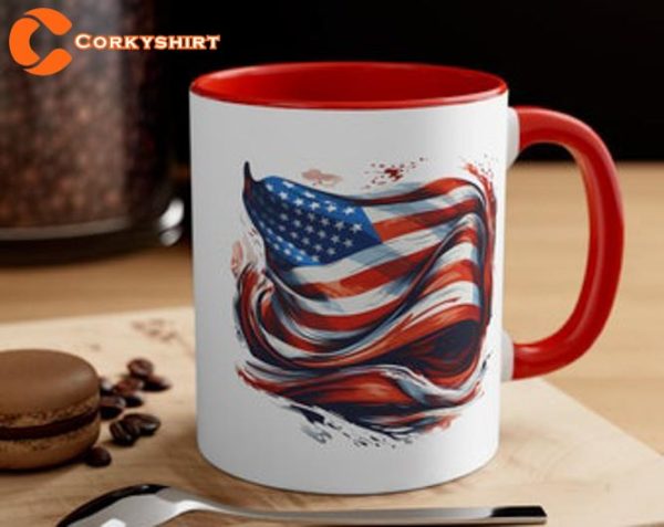 American Flag Fourth of July Celebration Ceramic Mug