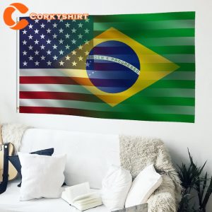 American and Brazilian Hybrid Flag