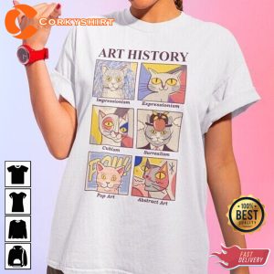 Art History Cat Lover Meow Funny T-shirt 1