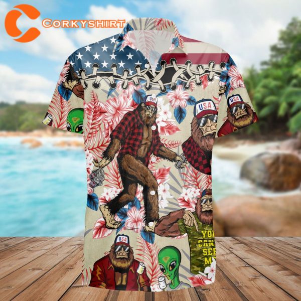 Beach Summer Gift Party Travel Aloha Yeti Sasquatch Bigfoot Hawaiian Shirt