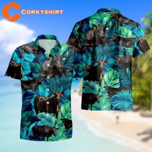 Black Angus Cow Cattle Cow Lover Aloha Funny Special Gift Hawaiian Shirt