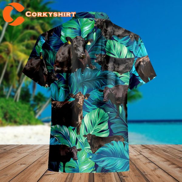 Black Angus Cow Cattle Cow Lover Aloha Funny Special Gift Hawaiian Shirt