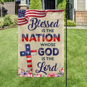 Blessed Is The Nation Whose God Is The Lord Patriotic American Flag