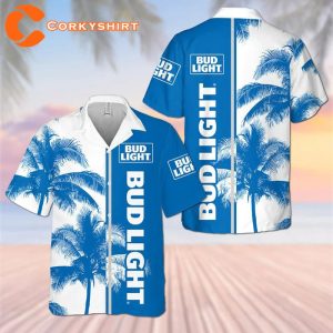 Bud Light Blue Hawaiian Shirt